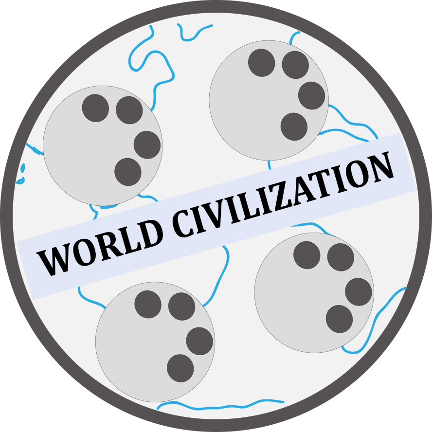 World Civilization icon grey and blue