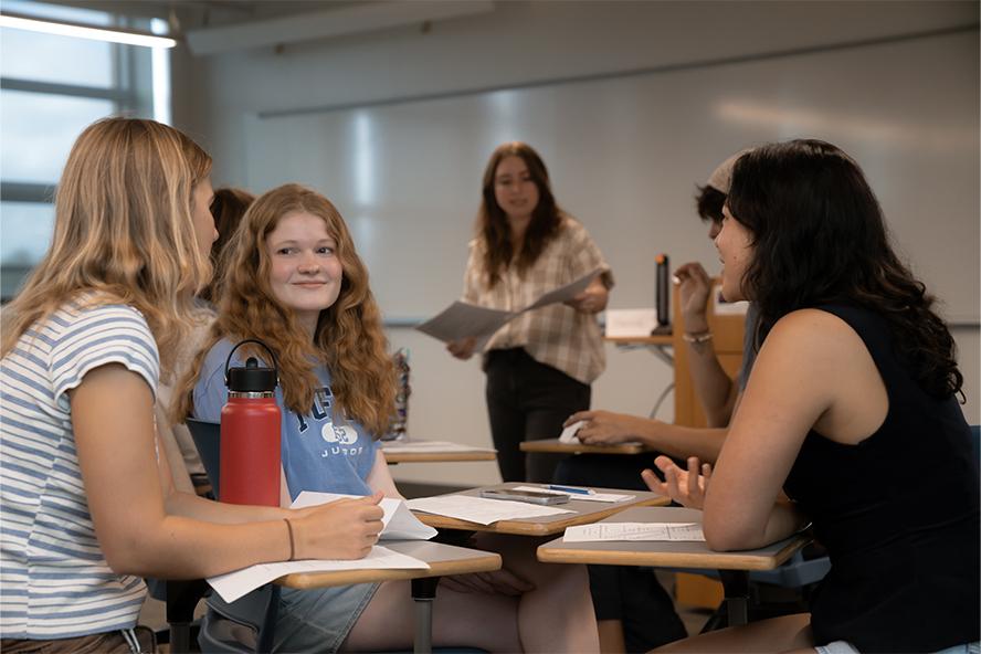 Group of three students