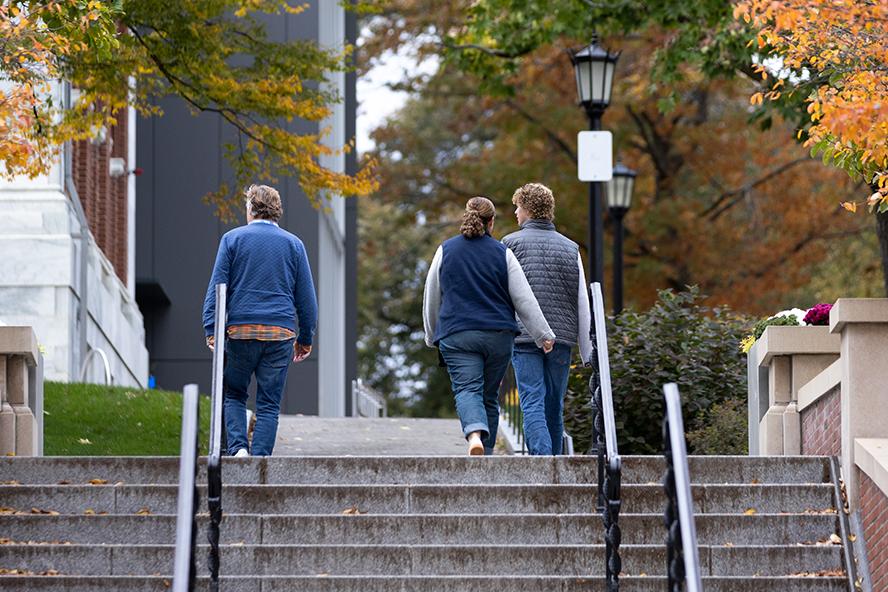 Family visiting campus