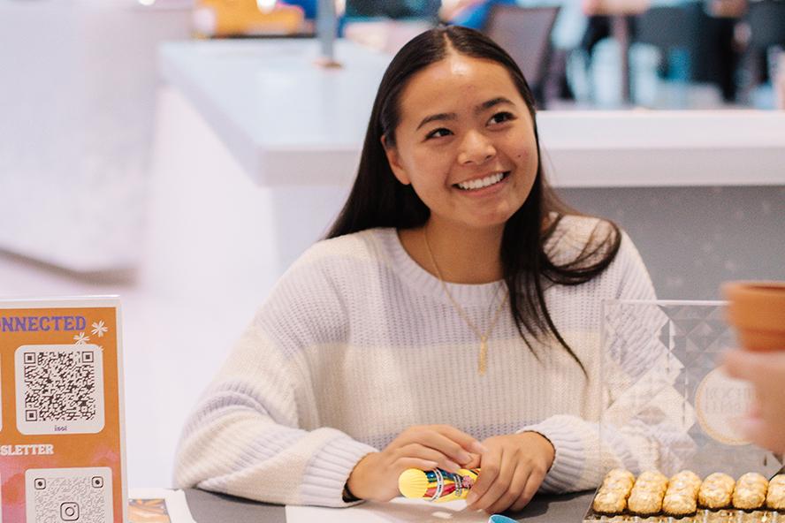 Student at table